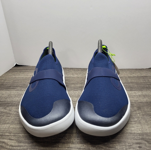 Oofos MenS Size 10.5 OOmg Blue Navy Lightweight Recovery Low Mesh Shoe New - Picture 4 of 8